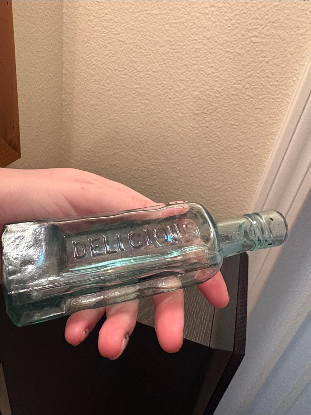 Vintage Aqua Granny’s Delicious Sauce Bottle from the UK. Great condition - Picture 6 of 10